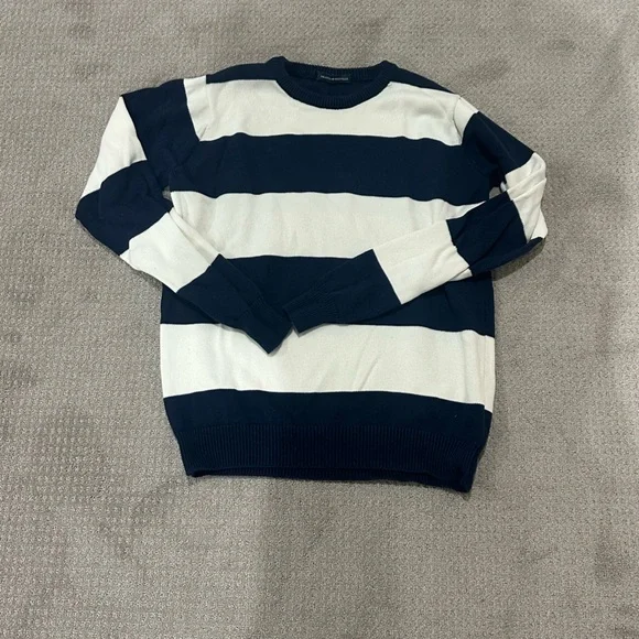 Brandy Melville Navy and Cream Striped Sweater - Picture 1 of 2
